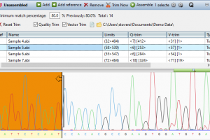 Trimmed Trace Data in SeqMan Ultra